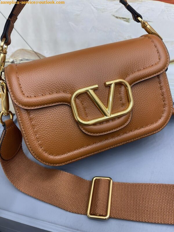 Replica Valentino Alltime Small Bag in Brown Grained Calfskin 5