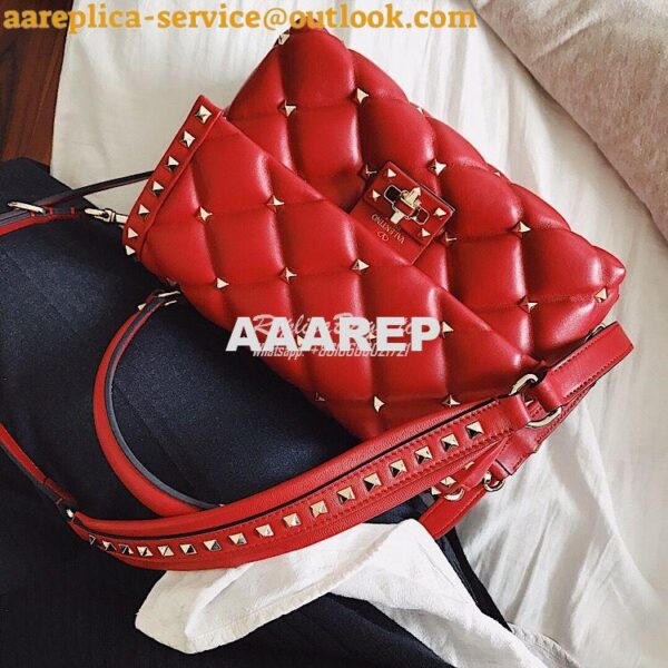 Replica Valentino Candystud Top Handle Bag Red 5