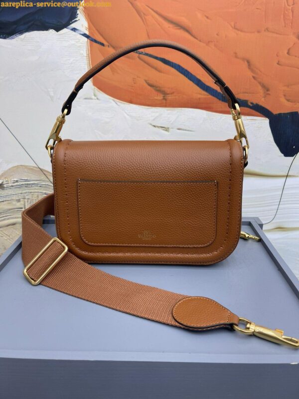 Replica Valentino Alltime Small Bag in Brown Grained Calfskin 7