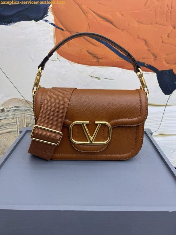 Replica Valentino Alltime Small Bag in Brown Grained Calfskin 8