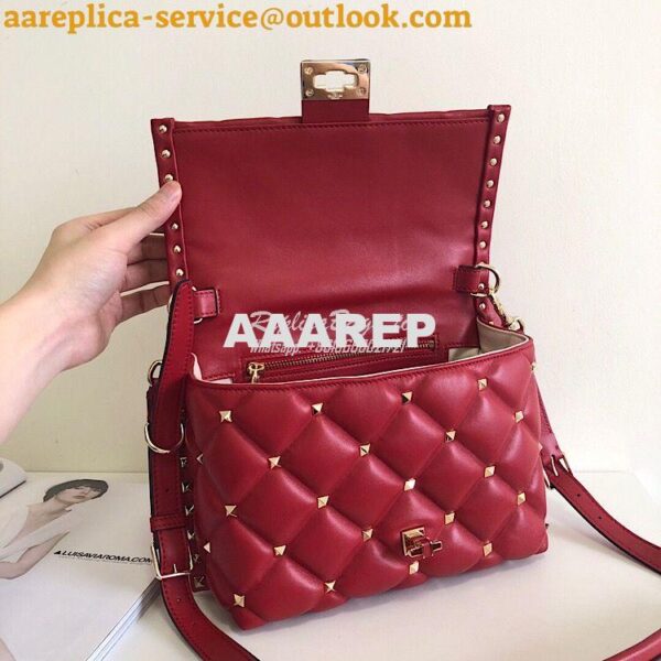 Replica Valentino Candystud Top Handle Bag Red 10