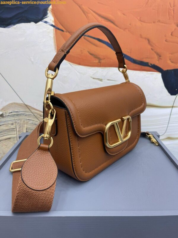 Replica Valentino Alltime Small Bag in Brown Grained Calfskin 9