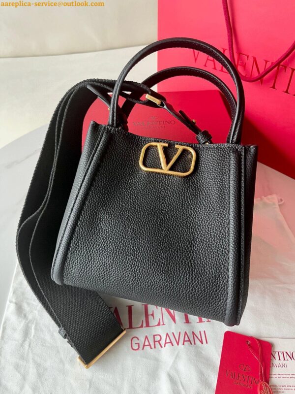 Replica Valentino Alltime Small Bag in Black Grained Calfskin 21