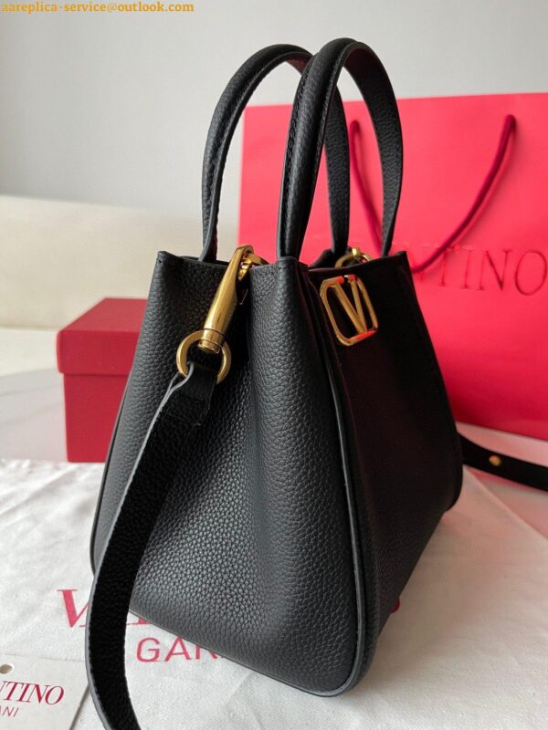 Replica Valentino Alltime Small Bag in Black Grained Calfskin 22