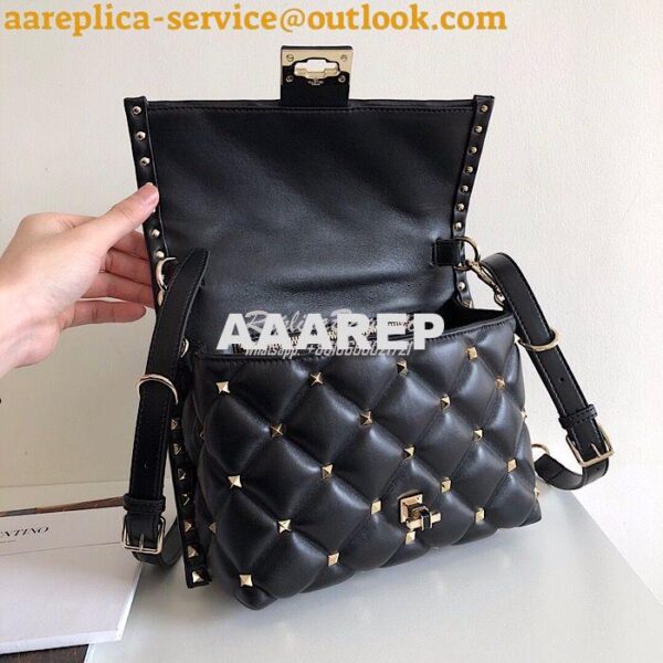 Replica Valentino Candystud Top Handle Bag VLTN black 9