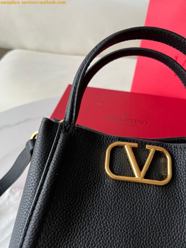 Replica Valentino Alltime Small Bag in Black Grained Calfskin 23