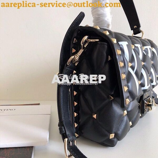 Replica Valentino Candystud Top Handle Bag VLTN black 11