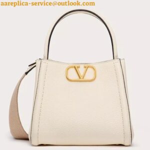 Replica Valentino Alltime Small Bag in White Grained Calfskin