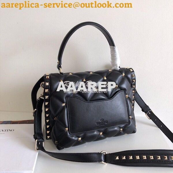 Replica Valentino Candystud Top Handle Bag VLTN black 12