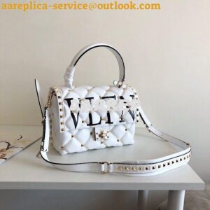 Replica Valentino Candystud Top Handle Bag VLTN White