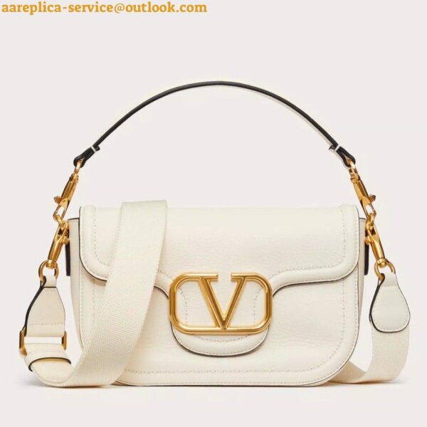 Replica Valentino Alltime Small Bag in White Grained Calfskin 3