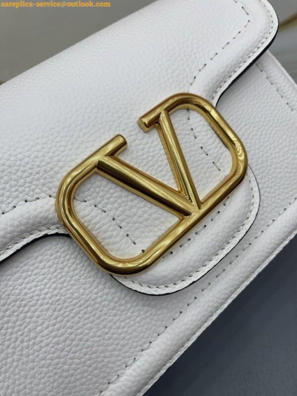 Replica Valentino Alltime Small Bag in White Grained Calfskin 4