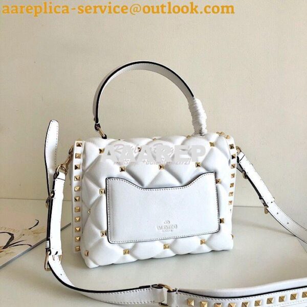 Replica Valentino Candystud Top Handle Bag VLTN White 5