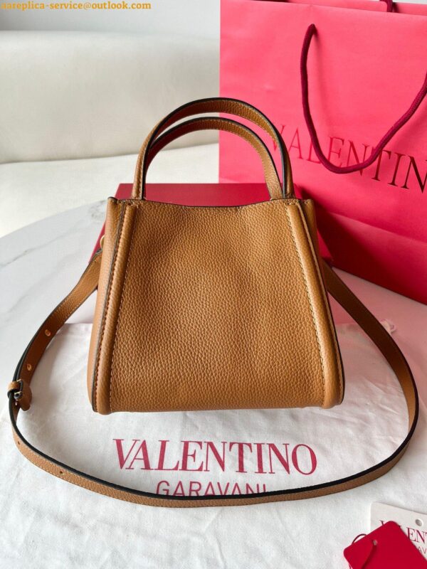 Replica Valentino Alltime Small Bag in Brown Grained Calfskin 21