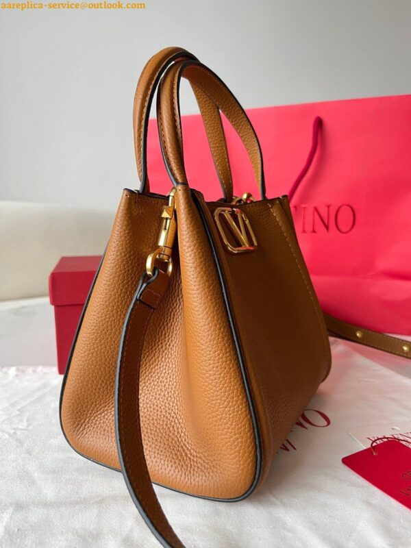 Replica Valentino Alltime Small Bag in Brown Grained Calfskin 22