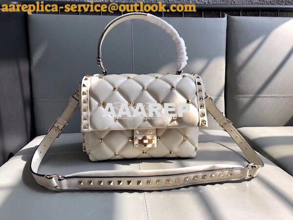 Replica Valentino Candystud Top Handle Bag White 3