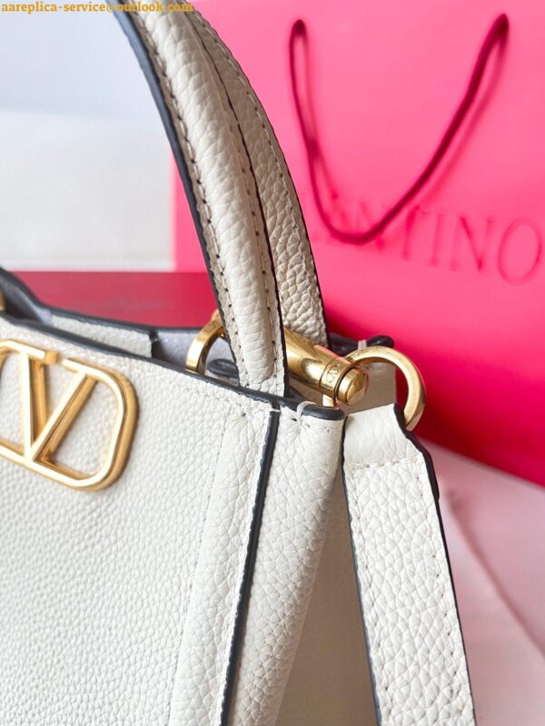 Replica Valentino Alltime Small Bag in White Grained Calfskin 16