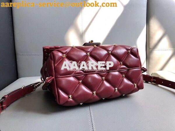 Replica Valentino Candystud Top Handle Bag Wine 6