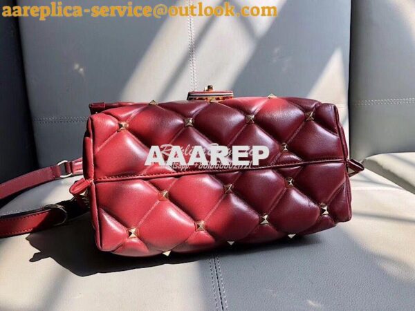 Replica Valentino Candystud Top Handle Bag Wine 9