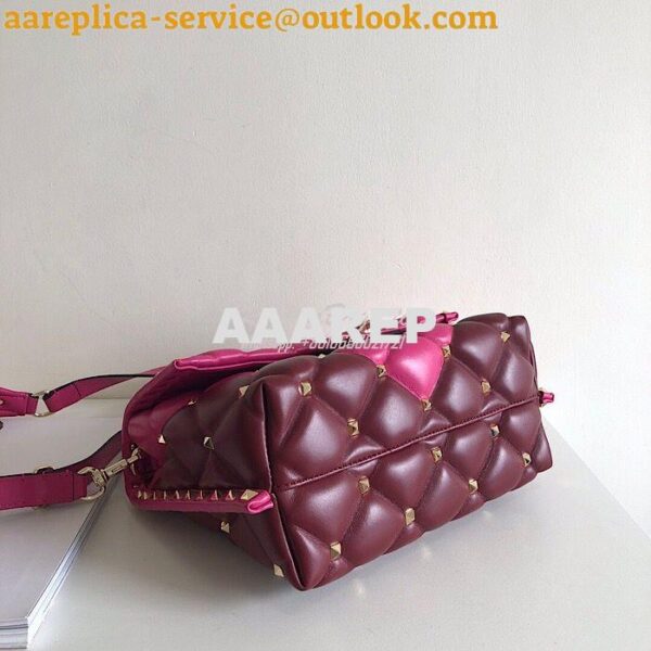 Replica Valentino Candystud Top Handle Bag Wine Fuschia 6