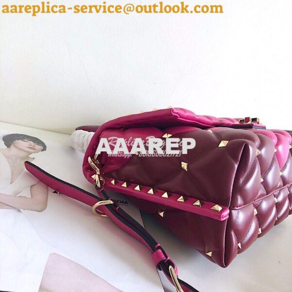 Replica Valentino Candystud Top Handle Bag Wine Fuschia 9