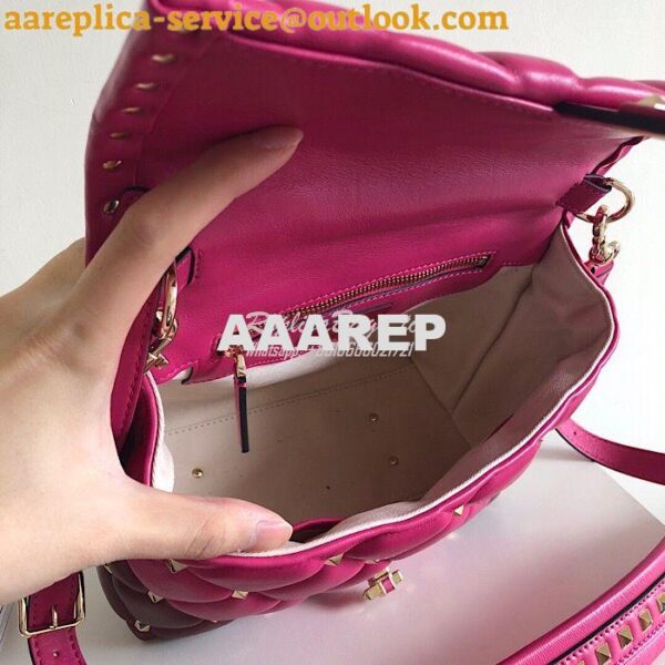 Replica Valentino Candystud Top Handle Bag Wine Fuschia 10