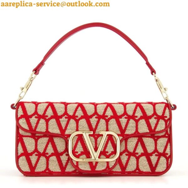 Replica Valentino Large Loco Shoulder Bag in Red Toile Iconographe 3