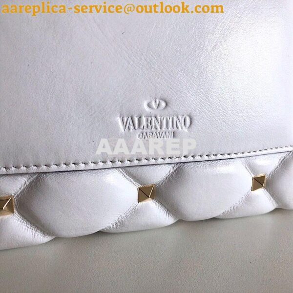 Replica Valentino Candystud Top Handle Bag Wine White 10