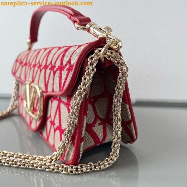 Replica Valentino Large Loco Shoulder Bag in Red Toile Iconographe 5