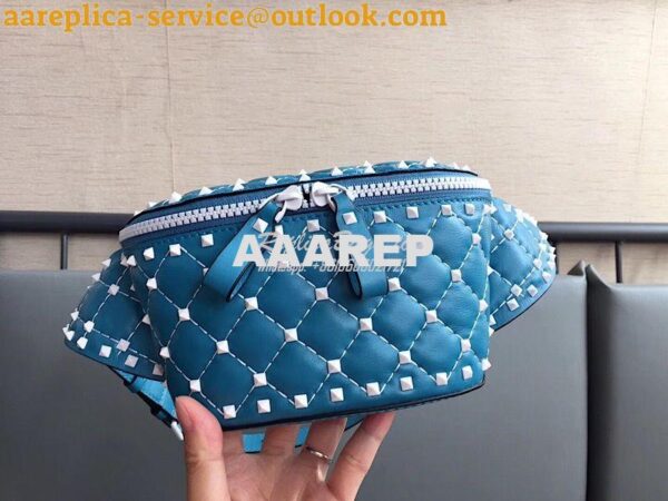 Replica Valentino Free Rockstud Spike Belt Bag Azure 3