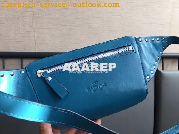 Replica Valentino Free Rockstud Spike Belt Bag Azure 8