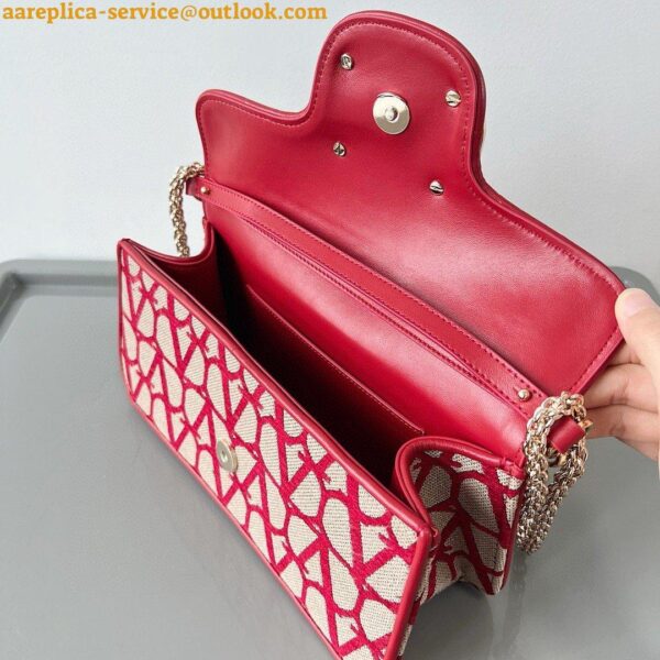 Replica Valentino Large Loco Shoulder Bag in Red Toile Iconographe 12