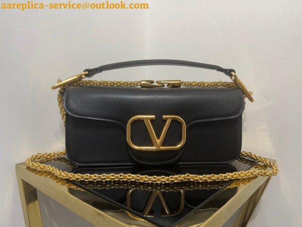 Replica Valentino Loco Large Shoulder Bag In Black Calfskin 6