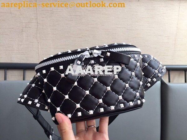 Replica Valentino Free Rockstud Spike Belt Bag Black 3