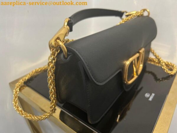 Replica Valentino Loco Large Shoulder Bag In Black Calfskin 8