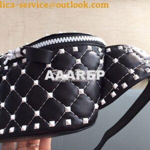 Replica Valentino Free Rockstud Spike Belt Bag Black 2