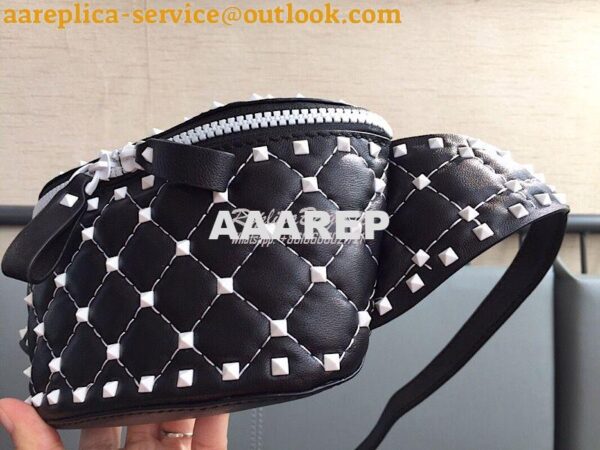 Replica Valentino Free Rockstud Spike Belt Bag Black 4