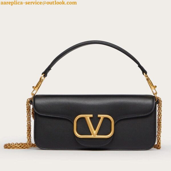 Replica Valentino Loco Large Shoulder Bag In Black Calfskin 9