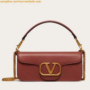 Replica Valentino Loco Large Shoulder Bag In Brown Calfskin