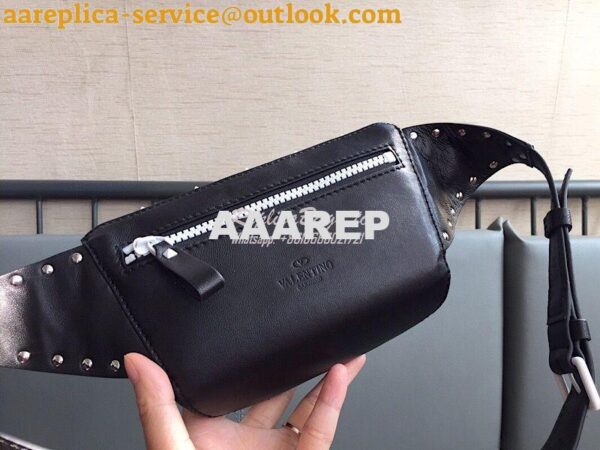 Replica Valentino Free Rockstud Spike Belt Bag Black 10