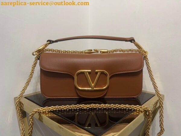 Replica Valentino Loco Large Shoulder Bag In Brown Calfskin 5