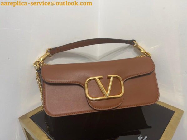 Replica Valentino Loco Large Shoulder Bag In Brown Calfskin 7