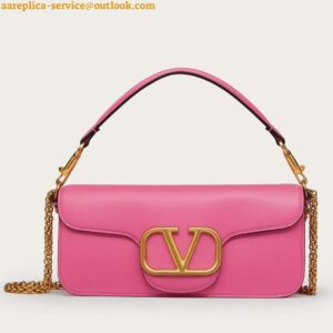 Replica Valentino Loco Large Shoulder Bag In Pink Calfskin