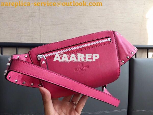 Replica Valentino Free Rockstud Spike Belt Bag Bright Pink 10