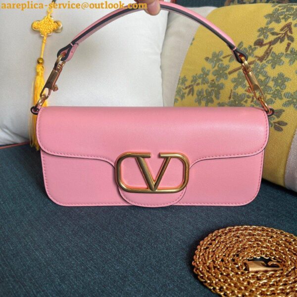 Replica Valentino Loco Large Shoulder Bag In Pink Calfskin 5