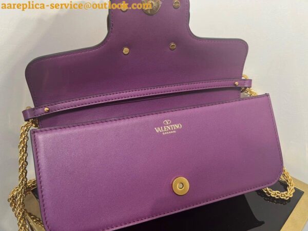 Replica Valentino Loco Large Shoulder Bag In Purple Calfskin 7