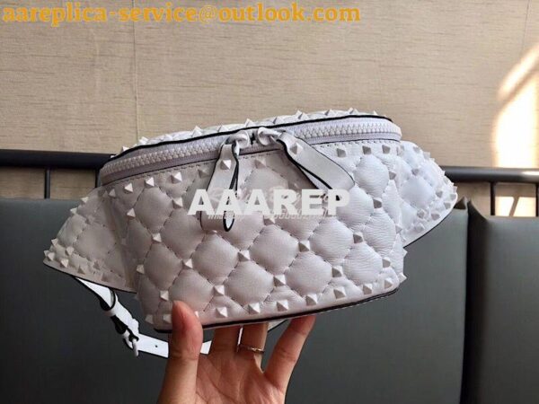 Replica Valentino Free Rockstud Spike Belt Bag White 3