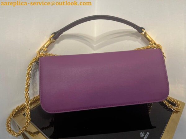 Replica Valentino Loco Large Shoulder Bag In Purple Calfskin 8