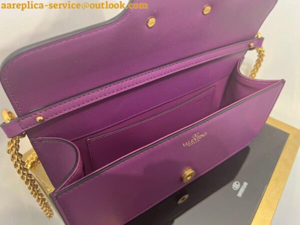 Replica Valentino Loco Large Shoulder Bag In Purple Calfskin 11