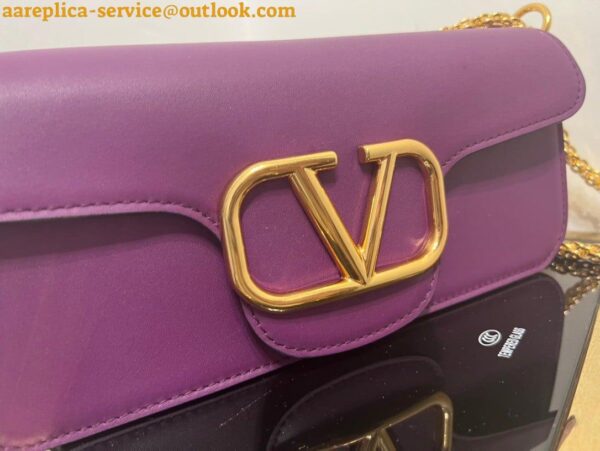 Replica Valentino Loco Large Shoulder Bag In Purple Calfskin 13